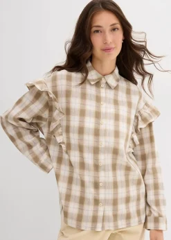 Hemdbluse mit Volants