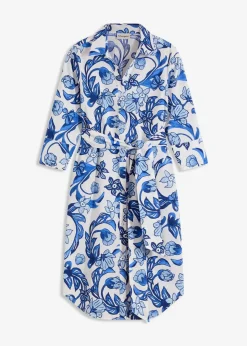 Hemdblusenkleid aus Baumwoll-Mix