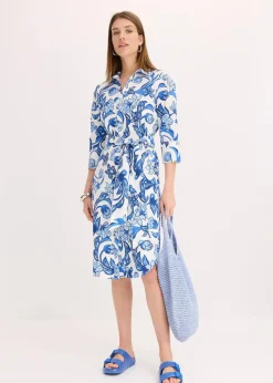 Hemdblusenkleid aus Baumwoll-Mix