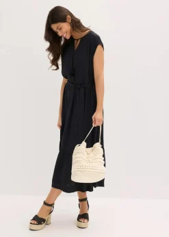 Hemdblusenkleid aus fließender Viscose