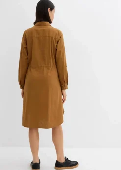 Hemdblusenkleid aus Leinen-Baumwoll-Mix