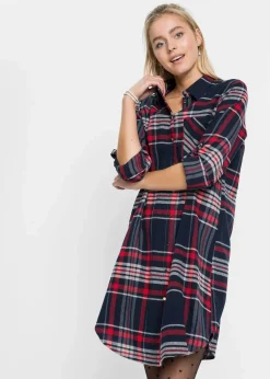 Hemdblusenkleid aus reiner Baumwolle