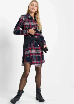 Hemdblusenkleid aus reiner Baumwolle