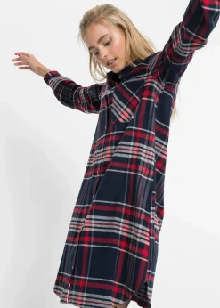 Hemdblusenkleid aus reiner Baumwolle