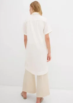 Hemdblusenkleid aus reiner Baumwolle