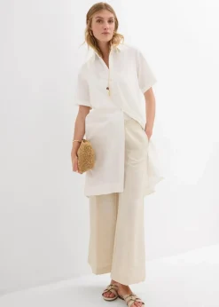 Hemdblusenkleid aus reiner Baumwolle