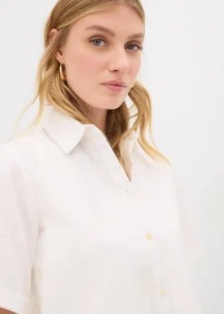 Hemdblusenkleid aus reiner Baumwolle