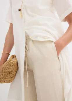 Hemdblusenkleid aus reiner Baumwolle