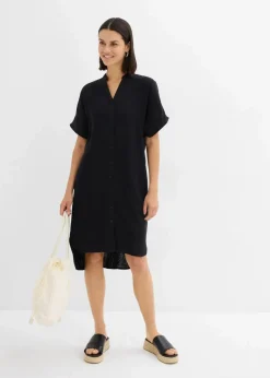 Hemdblusenkleid aus reiner Baumwolle