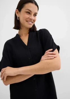 Hemdblusenkleid aus reiner Baumwolle