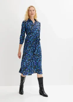 Hemdblusenkleid aus reiner Viskose