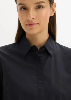 Hemdblusenkleid aus reiner Baumwolle