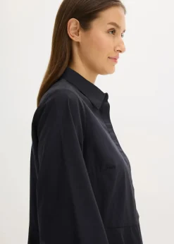 Hemdblusenkleid aus reiner Baumwolle