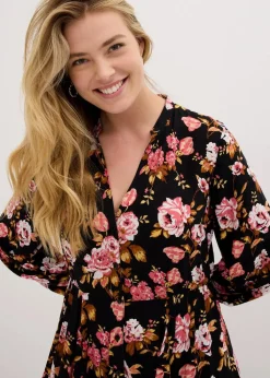 Hemdblusenkleid aus reiner Viskose