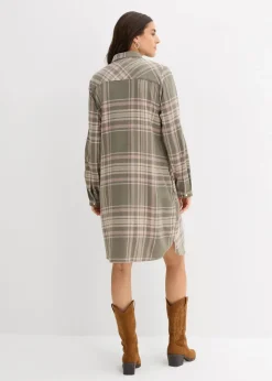 Hemdblusenkleid aus reiner Baumwolle