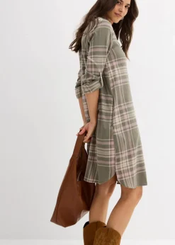 Hemdblusenkleid aus reiner Baumwolle