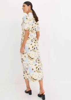 Hemdblusenkleid aus Viskose mit Bindeband (2.-tlg.)