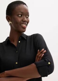 Hemdblusenkleid mit Leiterspitze