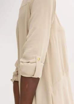 Hemdblusenkleid mit Leiterspitze