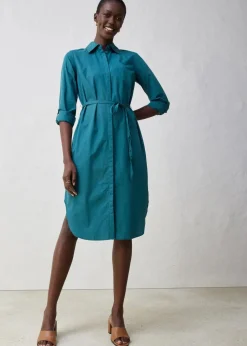 Hemdblusenkleid mit Seidenanteil