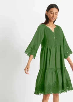 Hemdblusenkleid mit Spitze