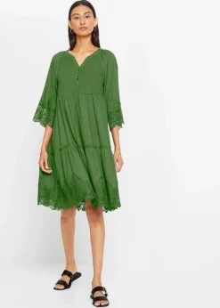 Hemdblusenkleid mit Spitze