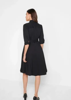 Hemdblusenkleid mit Spitze und Bindeband