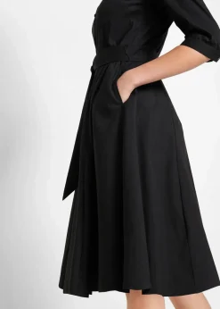 Hemdblusenkleid mit Spitze und Bindeband