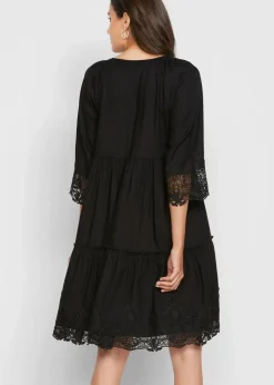 Hemdblusenkleid mit Spitze