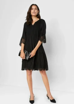 Hemdblusenkleid mit Spitze