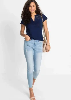 Henleyshirt aus Viskose-Mix