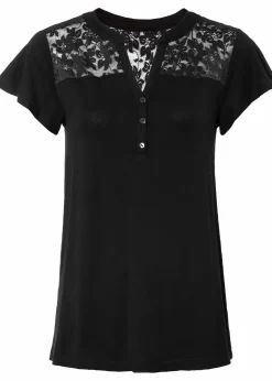 Henleyshirt aus Viskose-Mix