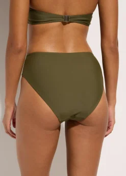 Highwaist-Bikinihose mit hohem Beinausschnitt