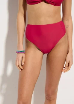 Highwaist-Bikinihose mit hohem Beinausschnitt
