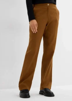 High-Waist-Hose aus Leinen-Viskose-Mix