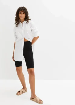 High-Waist-Radler aus Rippjersey