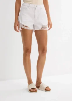 Highwaist-Shorts aus Twill
