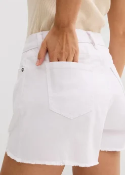 Highwaist-Shorts aus Twill