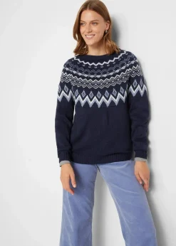 Hochgeschlossener Norweger-Pullover