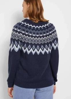 Hochgeschlossener Norweger-Pullover
