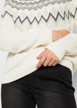 Hochgeschlossener Norweger-Pullover