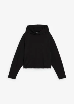 Hoodie aus leicht glänzendem Viskose-Mix