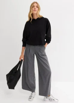 Hoodie aus leicht glänzendem Viskose-Mix