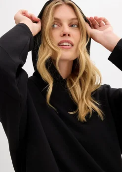 Hoodie aus leicht glänzendem Viskose-Mix