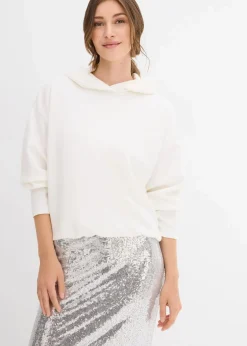 Hoodie aus leicht glänzendem Viskose-Mix