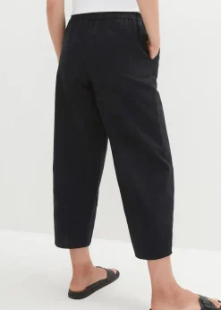 3/4-Hose aus leichtem Leinen-Mix
