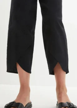 3/4-Hose aus leichtem Leinen-Mix