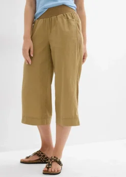 3/4-Hose aus Leinen-Baumwoll-Mischung