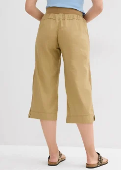 3/4-Hose aus Leinen-Baumwoll-Mischung