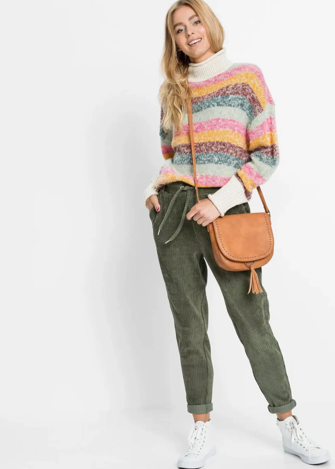 Hose in Cordoptik mit elastischem Bund